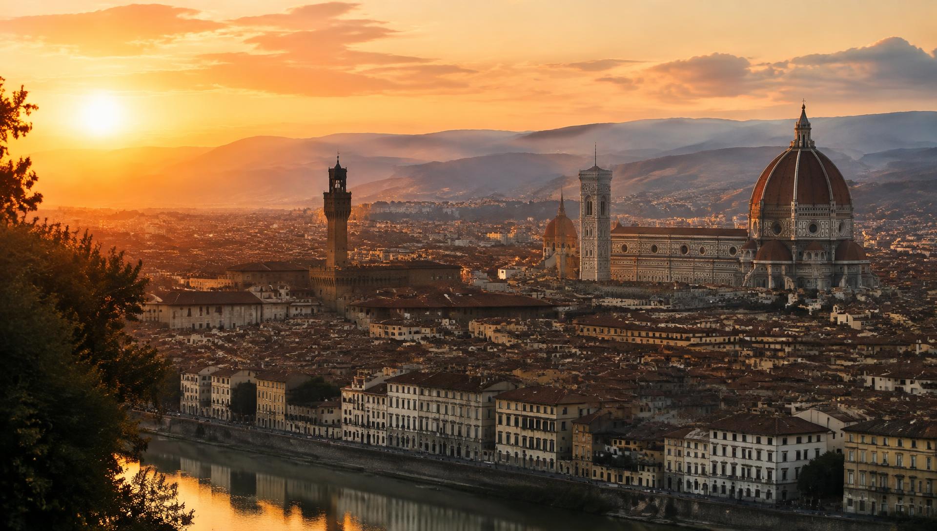 Florença ao pôr do sol